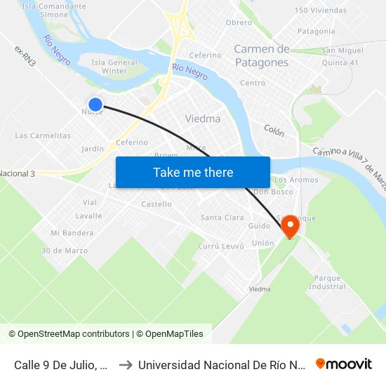 Calle 9 De Julio, 758 to Universidad Nacional De Río Negro map