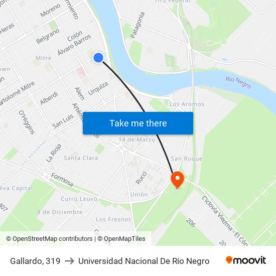Gallardo, 319 to Universidad Nacional De Río Negro map