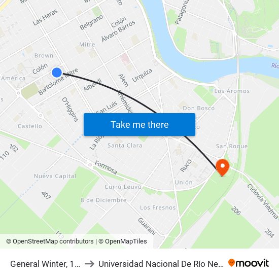 General Winter, 137 to Universidad Nacional De Río Negro map
