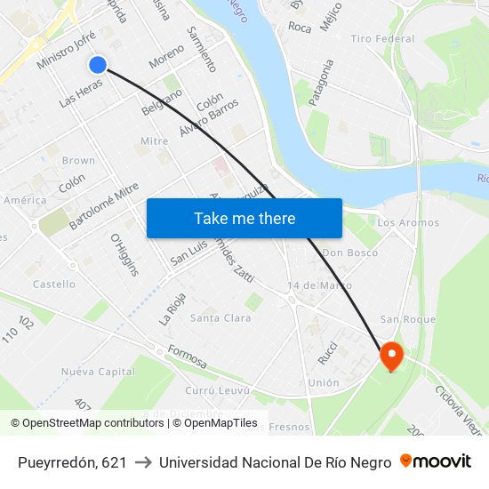 Pueyrredón, 621 to Universidad Nacional De Río Negro map