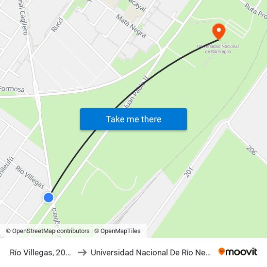Río Villegas, 2076 to Universidad Nacional De Río Negro map