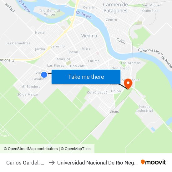Carlos Gardel, 15 to Universidad Nacional De Río Negro map