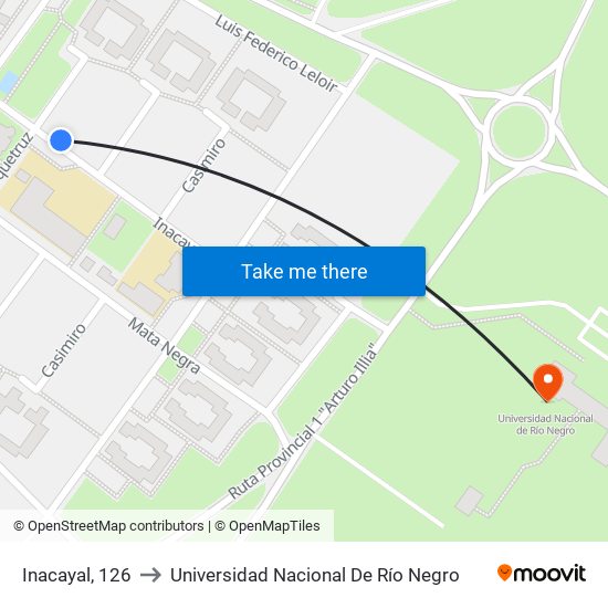 Inacayal, 126 to Universidad Nacional De Río Negro map