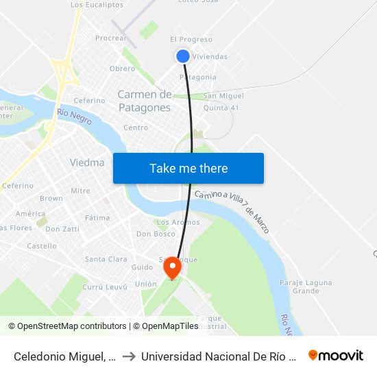 Celedonio Miguel, 504 to Universidad Nacional De Río Negro map