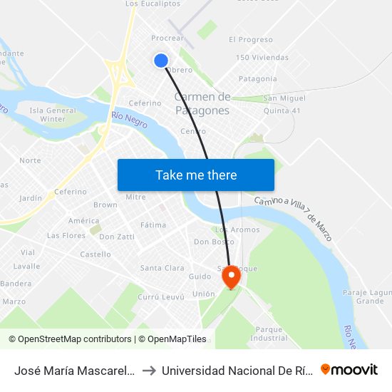 José María Mascarello, 685 to Universidad Nacional De Río Negro map