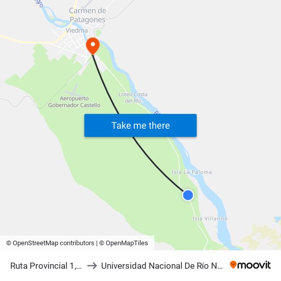 Ruta Provincial 1, 26 to Universidad Nacional De Río Negro map