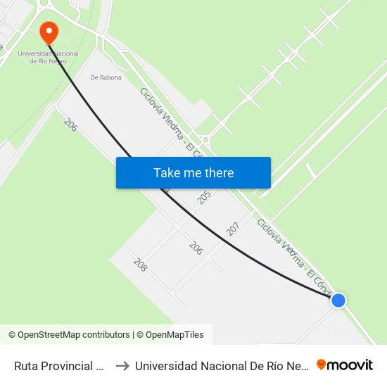 Ruta Provincial 1, 7 to Universidad Nacional De Río Negro map