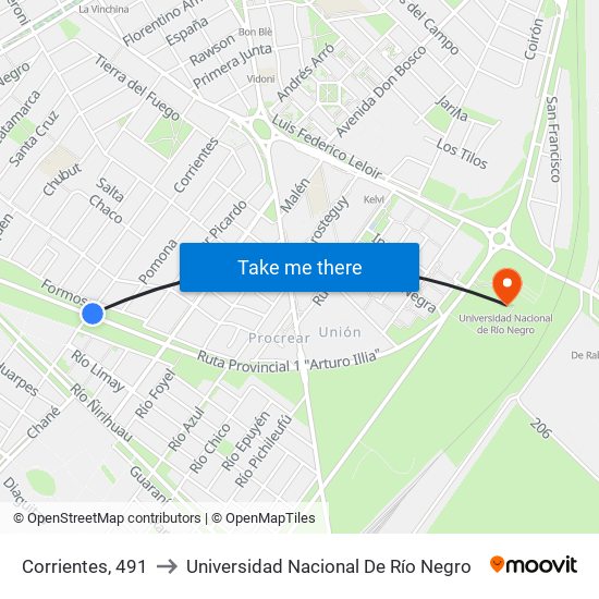 Corrientes, 491 to Universidad Nacional De Río Negro map