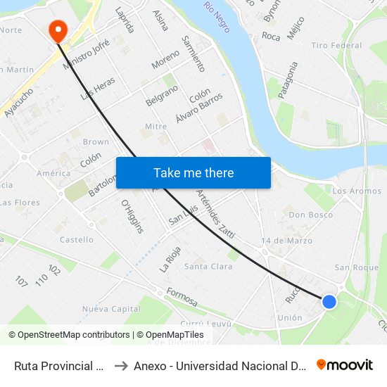 Ruta Provincial 1, 5506 to Anexo - Universidad Nacional Del Comahue map