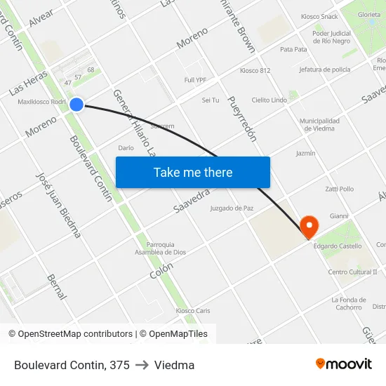 Boulevard Contin, 375 to Viedma map