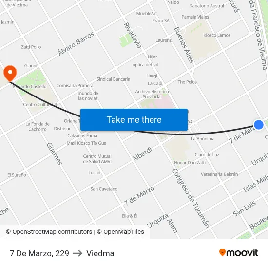 7 De Marzo, 229 to Viedma map