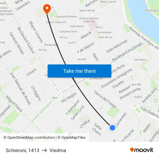 Schieroni, 1413 to Viedma map