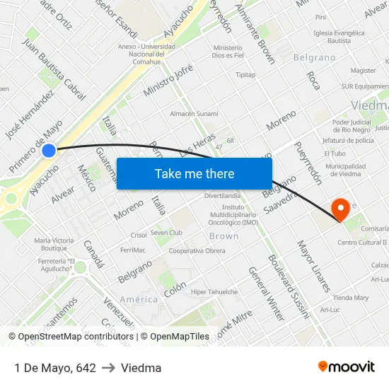 1 De Mayo, 642 to Viedma map