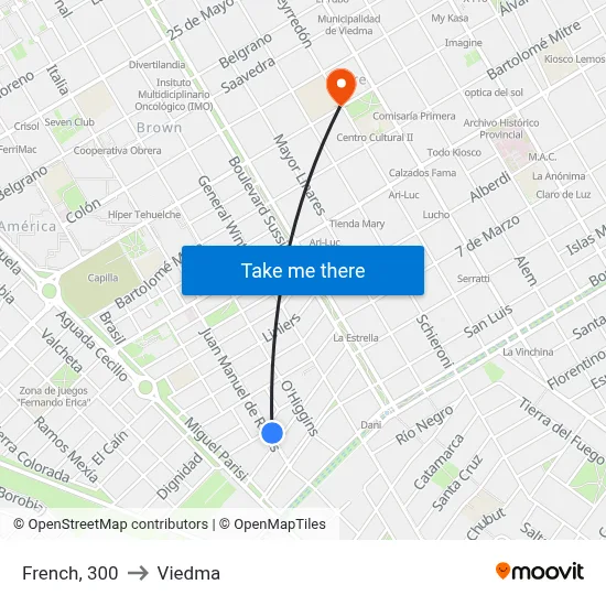 French, 300 to Viedma map