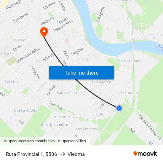 Ruta Provincial 1, 5506 to Viedma map