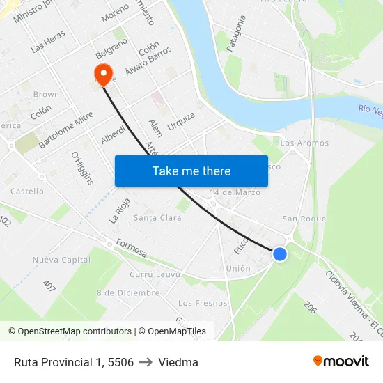 Ruta Provincial 1, 5506 to Viedma map