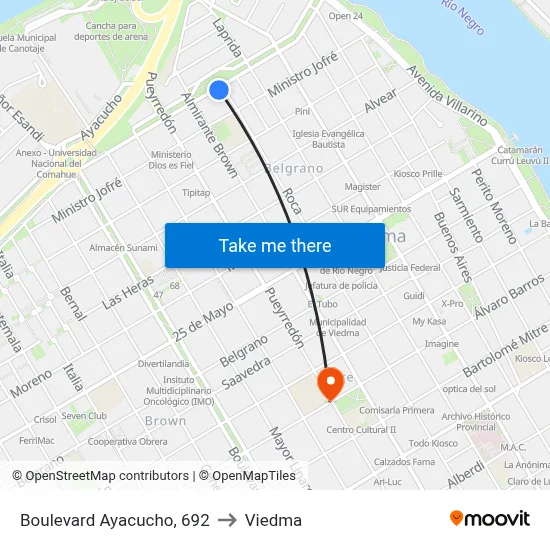 Boulevard Ayacucho, 692 to Viedma map