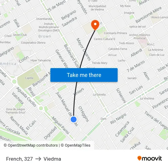 French, 327 to Viedma map