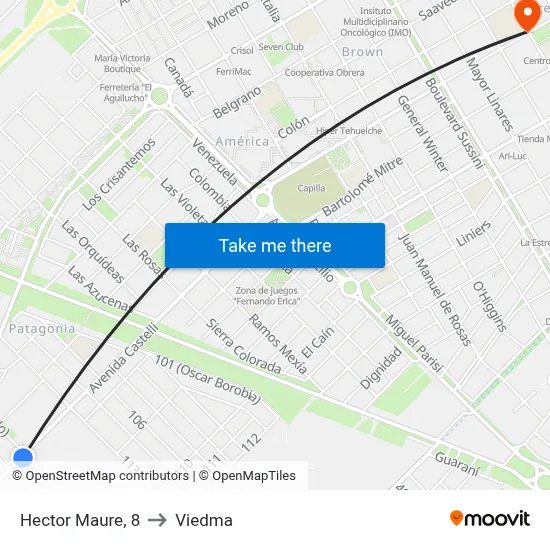 Hector Maure, 8 to Viedma map