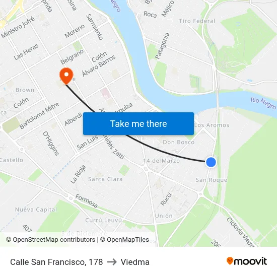 Calle San Francisco, 178 to Viedma map