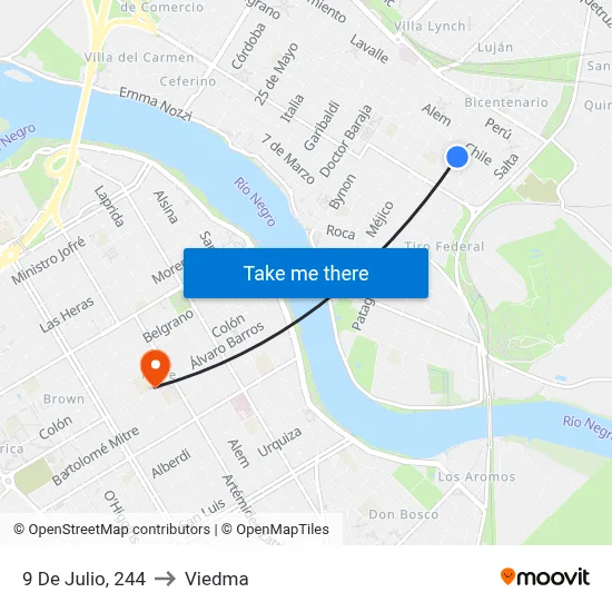 9 De Julio, 244 to Viedma map
