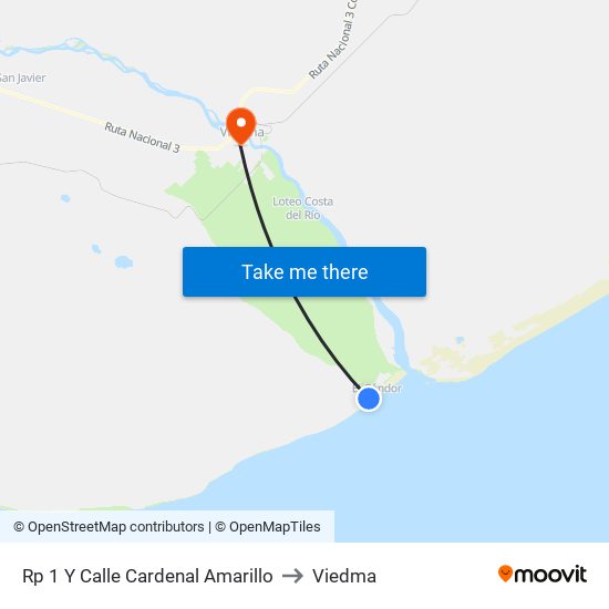 Rp 1 Y Calle Cardenal Amarillo to Viedma map