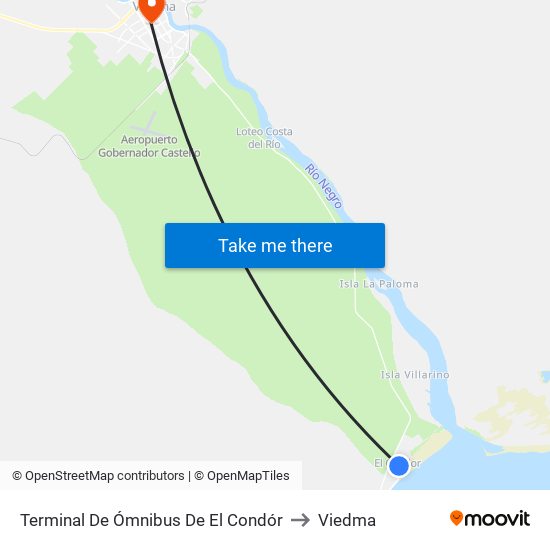 Terminal De Ómnibus De El Condór to Viedma map