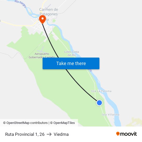 Ruta Provincial 1, 26 to Viedma map