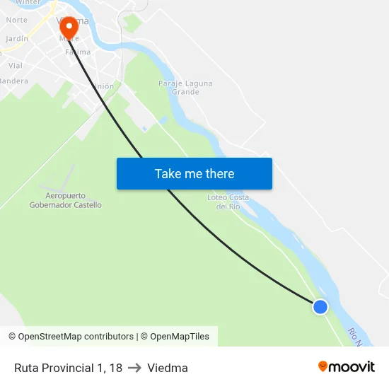 Ruta Provincial 1, 18 to Viedma map