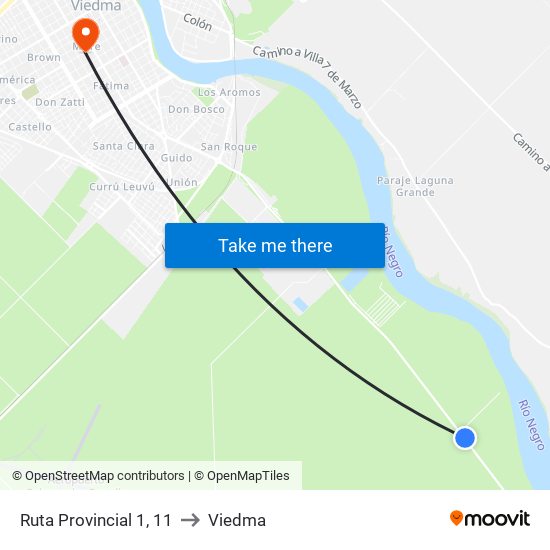 Ruta Provincial 1, 11 to Viedma map