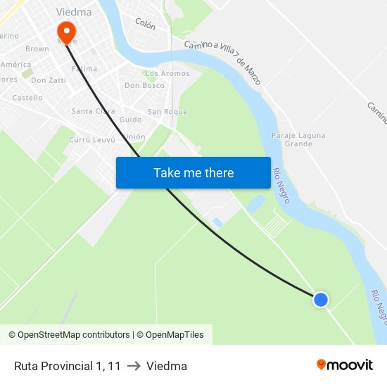 Ruta Provincial 1, 11 to Viedma map