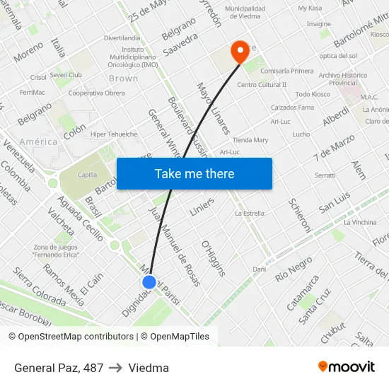 General Paz, 487 to Viedma map