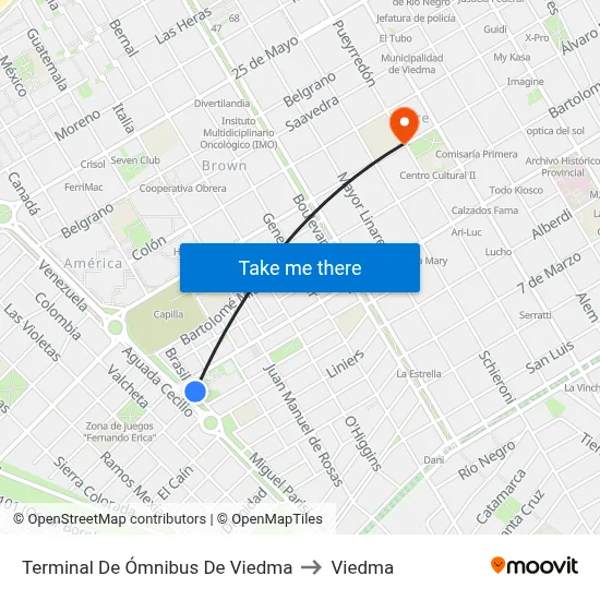 Terminal De Ómnibus De Viedma to Viedma map