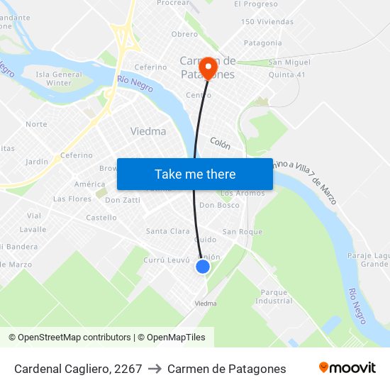 Cardenal Cagliero, 2267 to Carmen de Patagones map