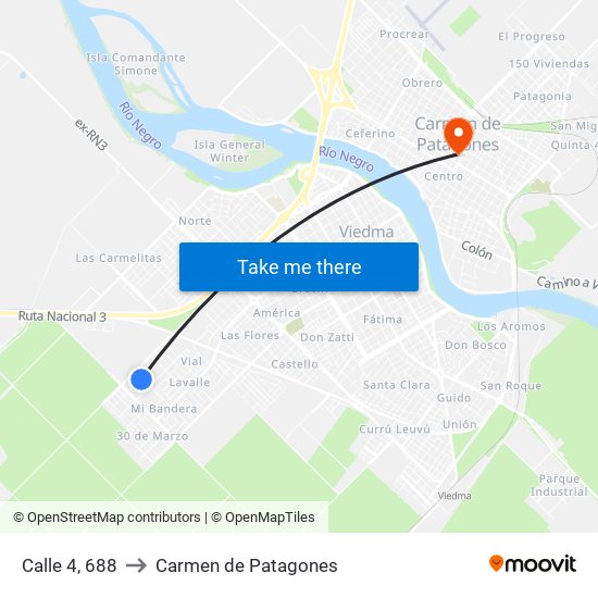Calle 4, 688 to Carmen de Patagones map