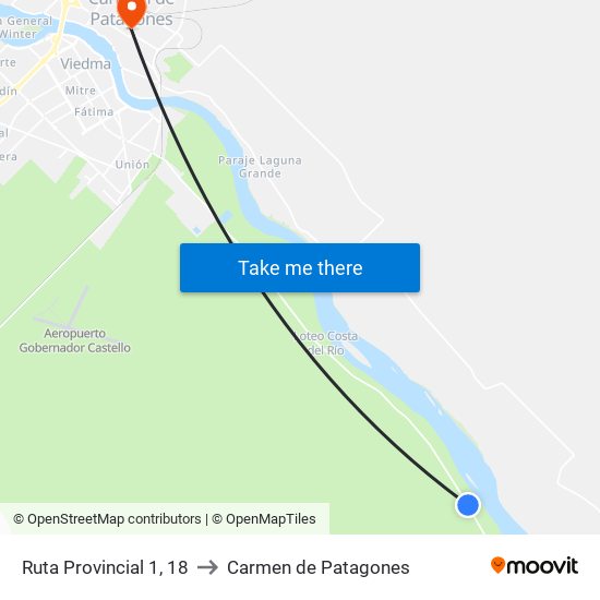 Ruta Provincial 1, 18 to Carmen de Patagones map