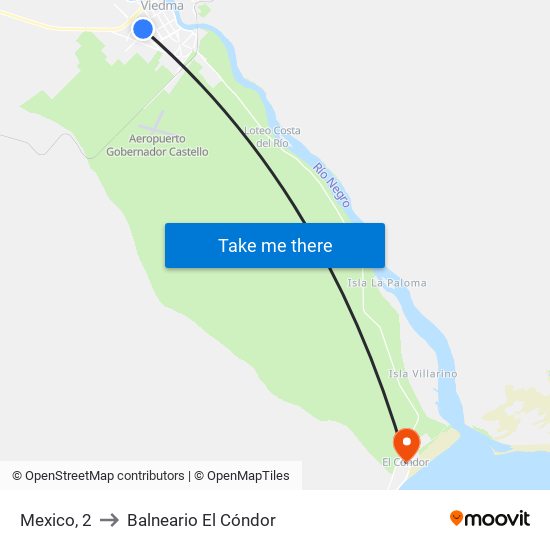 Mexico, 2 to Balneario El Cóndor map