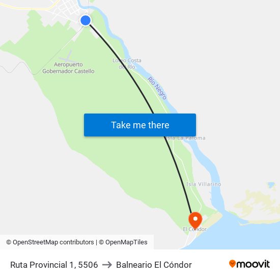 Ruta Provincial 1, 5506 to Balneario El Cóndor map