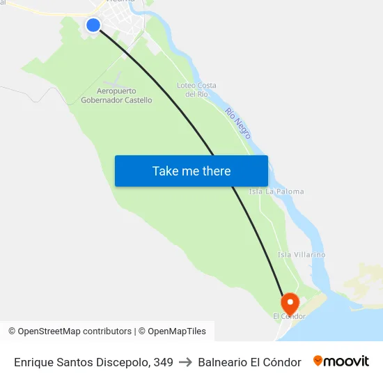 Enrique Santos Discepolo, 349 to Balneario El Cóndor map