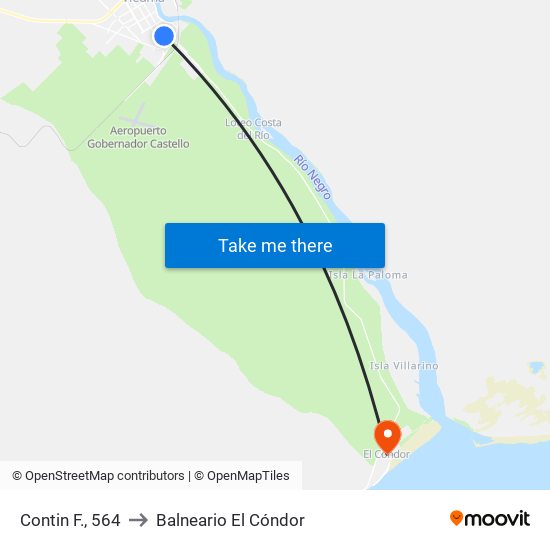 Contin F., 564 to Balneario El Cóndor map