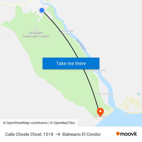 Calle Choele Choel, 1018 to Balneario El Cóndor map