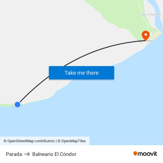 Parada to Balneario El Cóndor map