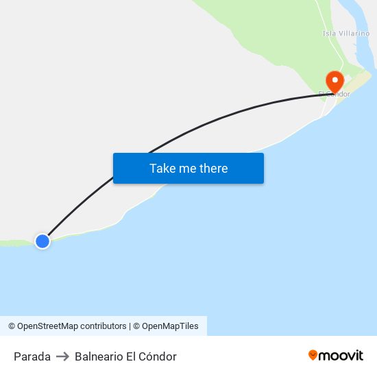 Parada to Balneario El Cóndor map