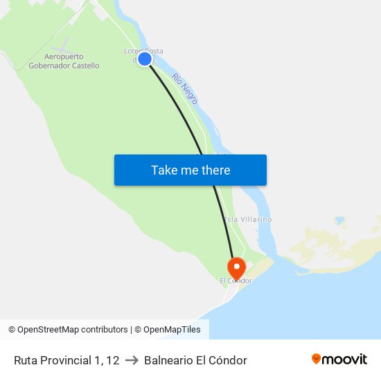 Ruta Provincial 1, 12 to Balneario El Cóndor map