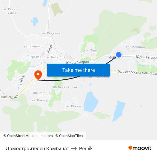 Домостроителен Комбинат to Pernik map