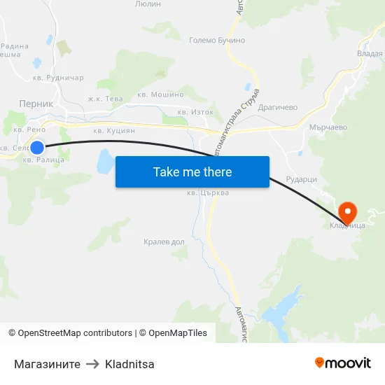 The Shops to Kladnitsa map