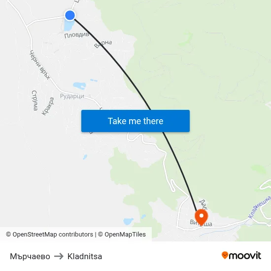 Мърчаево to Kladnitsa map