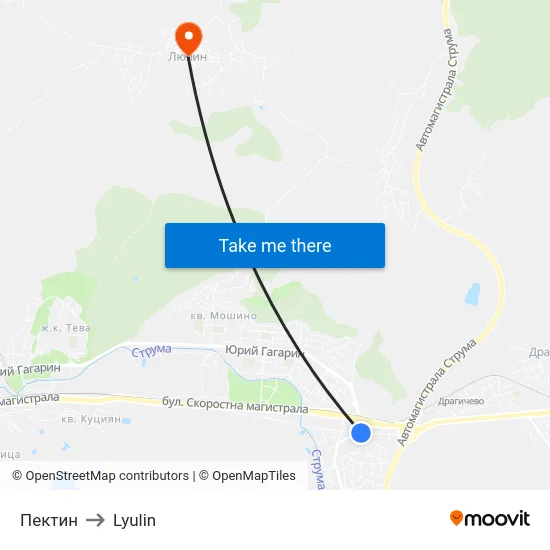 Пектин to Lyulin map