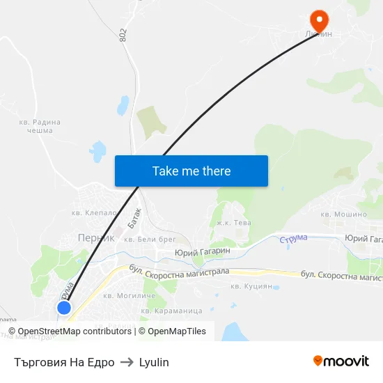 Търговия На Едро to Lyulin map