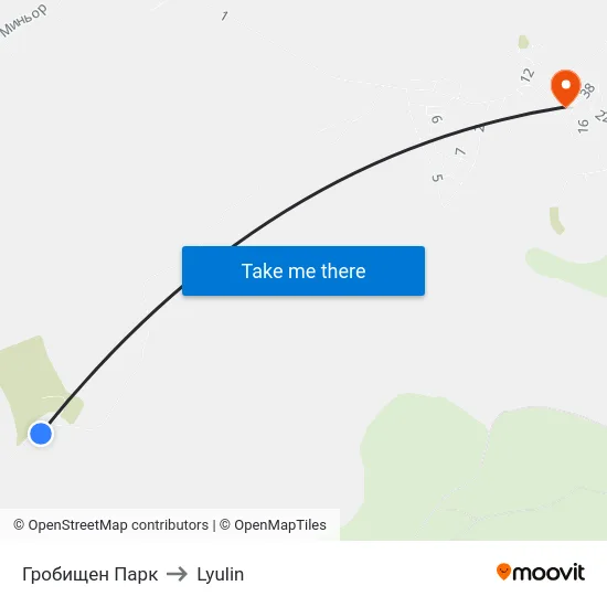 Гробищен Парк to Lyulin map